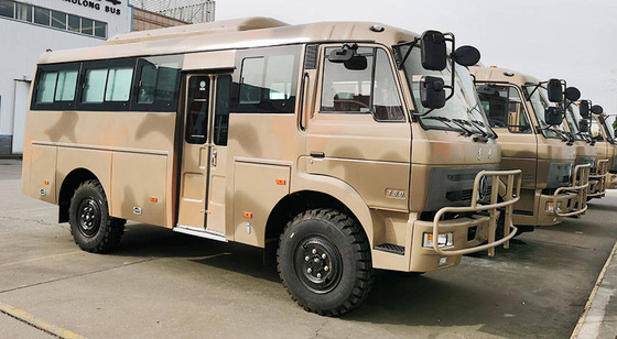 Dongfeng Off Road Vehicles 4x4 6x6 Off Road Bus 6.7m Body เกียร์ธรรมดา