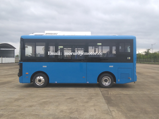 Last Mile 6m Mini Electric City Bus การปล่อยมลพิษเป็นศูนย์ EU Standard Direct Drive Motor กำลังสูงสุด 160kw