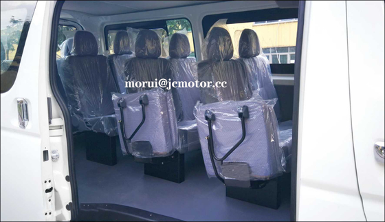 ปรับปรุง 4.9m HIACE รุ่น 15 ที่นั่งแท็กซี่ มินิบัส การขนส่งผู้โดยสารเมือง รถบรรทุกเครื่องยนต์เบนซิน