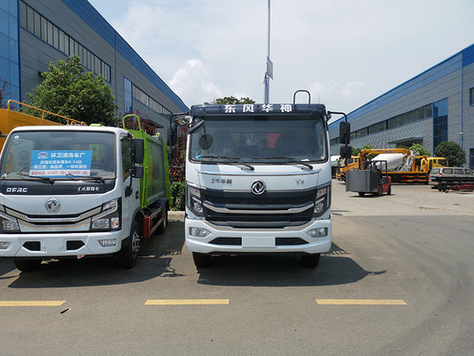 4x2 ดีเซลเทศบาลรถบรรทุกสุขาภิบาล 8Cbm ถังขยะถังขยะคอลเลกชันอัดขยะ