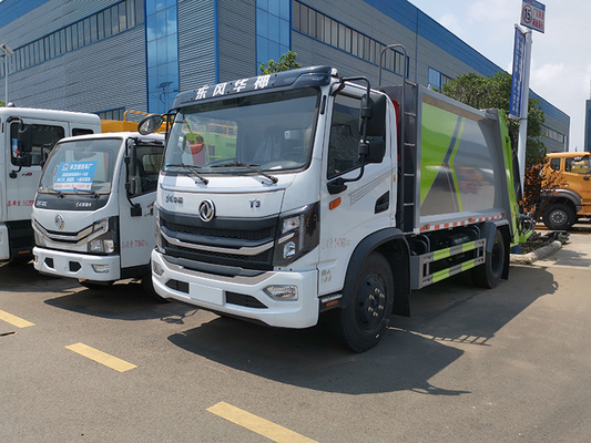 4x2 ดีเซลเทศบาลรถบรรทุกสุขาภิบาล 8Cbm ถังขยะถังขยะคอลเลกชันอัดขยะ