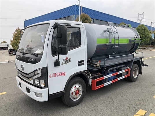 DONGFENG ขนาดเล็กถังบำบัดน้ำเสียสูญญากาศถัง 6MT เครื่องยนต์ดีเซล 4.7 Cbm