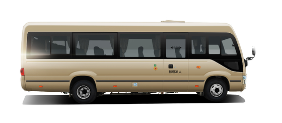 Euro 2 4 5 6 ดีเซล Coach Commuter Bus 154 HP 4400mm เกียร์ธรรมดา